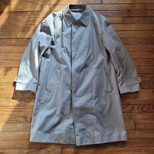 Vtg 80s Aquascutum L Mens Mac Jacket Trench Coat